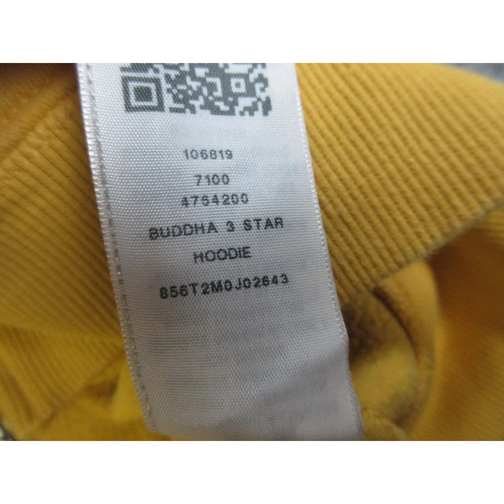 True Religion Hoodie Mens 2XL Yellow Full Zip Fleece Sweatshirt Buddha Star